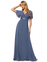 Load image into Gallery viewer, Color=DN | Glamorous Double V-Neck Ruffles Padded Plus Size Evening Dresses EP09890 32