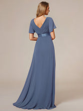 Load image into Gallery viewer, Simple Empire Waist Flowing Sleeves Evening Dress #Dusty Blue
