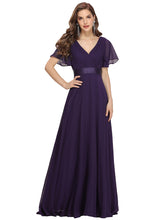 Load image into Gallery viewer, Color=DP | Glamorous Double V-Neck Ruffles Padded Plus Size Evening Dresses EP09890 37