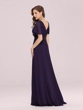 Load image into Gallery viewer, Color=DP | Glamorous Double V-Neck Ruffles Padded Plus Size Evening Dresses EP09890 38