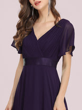 Load image into Gallery viewer, Simple Empire Waist Flowing Sleeves Evening Dress #Dark Purple