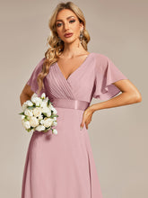 Load image into Gallery viewer, Simple Empire Waist Flowing Sleeves Evening Dress #Dusty Rose