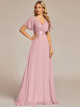 Load image into Gallery viewer, Simple Empire Waist Flowing Sleeves Evening Dress #Dusty Rose