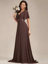 Load image into Gallery viewer, Simple Empire Waist Flowing Sleeves Evening Dress #Espresso