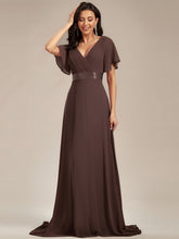 Load image into Gallery viewer, Simple Empire Waist Flowing Sleeves Evening Dress #Espresso