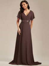 Load image into Gallery viewer, Simple Empire Waist Flowing Sleeves Evening Dress #Espresso