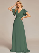 Load image into Gallery viewer, Simple Empire Waist Flowing Sleeves Evening Dress #Eucalyptus