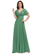 Load image into Gallery viewer, Color=GB | Glamorous Double V-Neck Ruffles Padded Plus Size Evening Dresses EP09890 42