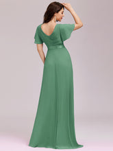 Load image into Gallery viewer, Color=GB | Glamorous Double V-Neck Ruffles Padded Plus Size Evening Dresses EP09890 43