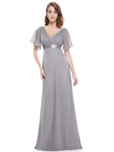 Load image into Gallery viewer, Color=GY | Glamorous Double V-Neck Ruffles Padded Plus Size Evening Dresses EP09890 47