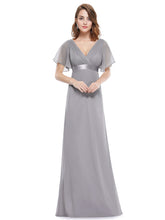 Load image into Gallery viewer, Simple Empire Waist Flowing Sleeves Evening Dress #Grey