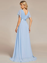 Load image into Gallery viewer, Simple Empire Waist Flowing Sleeves Evening Dress #Ice Blue