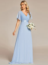 Load image into Gallery viewer, Simple Empire Waist Flowing Sleeves Evening Dress #Ice Blue