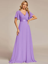 Load image into Gallery viewer, Simple Empire Waist Flowing Sleeves Evening Dress #Lavender