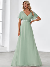 Load image into Gallery viewer, Simple Empire Waist Flowing Sleeves Evening Dress #Mint Green