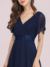 Load image into Gallery viewer, Simple Empire Waist Flowing Sleeves Evening Dress #Navy Blue