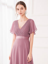 Load image into Gallery viewer, Simple Empire Waist Flowing Sleeves Evening Dress #Purple Orchid