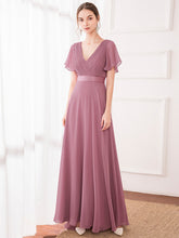 Load image into Gallery viewer, Color=OD | Glamorous Double V-Neck Ruffles Padded Plus Size Evening Dresses EP09890 56