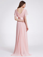 Load image into Gallery viewer, Simple Empire Waist Flowing Sleeves Evening Dress #Pink