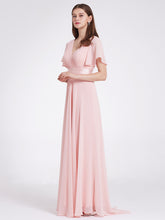 Load image into Gallery viewer, Simple Empire Waist Flowing Sleeves Evening Dress #Pink