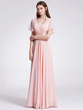 Load image into Gallery viewer, Simple Empire Waist Flowing Sleeves Evening Dress #Pink