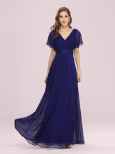 Load image into Gallery viewer, Color=RB | Glamorous Double V-Neck Ruffles Padded Plus Size Evening Dresses EP09890 70
