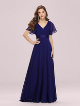 Load image into Gallery viewer, Color=RB | Glamorous Double V-Neck Ruffles Padded Plus Size Evening Dresses EP09890 66