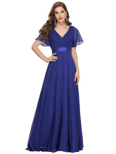 Load image into Gallery viewer, Color=SB | Glamorous Double V-Neck Ruffles Padded Plus Size Evening Dresses EP09890 72