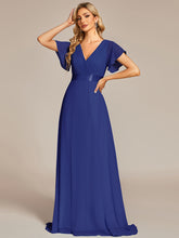 Load image into Gallery viewer, Simple Empire Waist Flowing Sleeves Evening Dress #Sapphire Blue