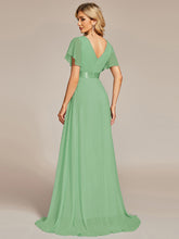 Load image into Gallery viewer, Simple Empire Waist Flowing Sleeves Evening Dress #Sage Green