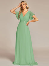 Load image into Gallery viewer, Simple Empire Waist Flowing Sleeves Evening Dress #Sage Green