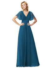 Load image into Gallery viewer, Color=TE | Glamorous Double V-Neck Ruffles Padded Plus Size Evening Dresses EP09890 77