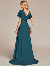Load image into Gallery viewer, Color=TE | Glamorous Double V-Neck Ruffles Padded Plus Size Evening Dresses EP09890 78