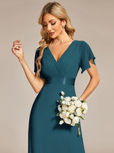 Load image into Gallery viewer, Simple Empire Waist Flowing Sleeves Evening Dress #Teal