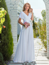Load image into Gallery viewer, Color=WH | Glamorous Double V-Neck Ruffles Padded Plus Size Evening Dresses EP09890 84