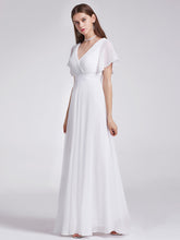 Load image into Gallery viewer, Simple Empire Waist Flowing Sleeves Evening Dress #White