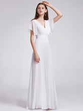 Load image into Gallery viewer, Simple Empire Waist Flowing Sleeves Evening Dress #White