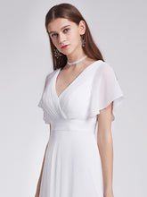 Load image into Gallery viewer, Simple Empire Waist Flowing Sleeves Evening Dress #White