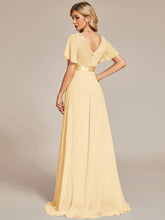 Load image into Gallery viewer, Simple Empire Waist Flowing Sleeves Evening Dress #Yellow