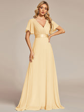 Load image into Gallery viewer, Simple Empire Waist Flowing Sleeves Evening Dress #Yellow