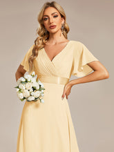 Load image into Gallery viewer, Simple Empire Waist Flowing Sleeves Evening Dress #Yellow
