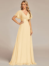 Load image into Gallery viewer, Simple Empire Waist Flowing Sleeves Evening Dress #Yellow
