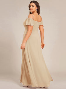 Plain Solid Color Plus Size Wholesale Chiffon Bridesmaid Dress