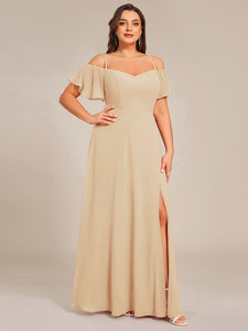 Plain Solid Color Plus Size Wholesale Chiffon Bridesmaid Dress