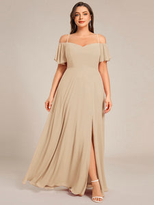 Plain Solid Color Plus Size Wholesale Chiffon Bridesmaid Dress