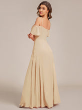 Load image into Gallery viewer, Wholesale High Split Chiffon Bridesmaid Dress With Spaghetti Straps