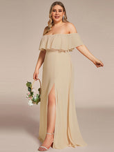 Load image into Gallery viewer, Women&#39;s Plus Size Ruffle Thigh Split Wholesale Bridesmaid Dresses