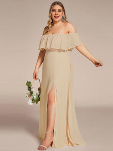 Women's Plus Size Ruffle Thigh Split Wholesale Bridesmaid Dresses