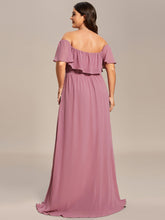 Load image into Gallery viewer, Color=Purple Orchid | womens-a-line-off-shoulder-ruffle-thigh-split-bridesmaid-dresses-es00969-2-Purple Orchid 102