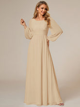 Load image into Gallery viewer, Round Neck Wholesale Bridesmaid Dresses with Long Lantern Sleeves